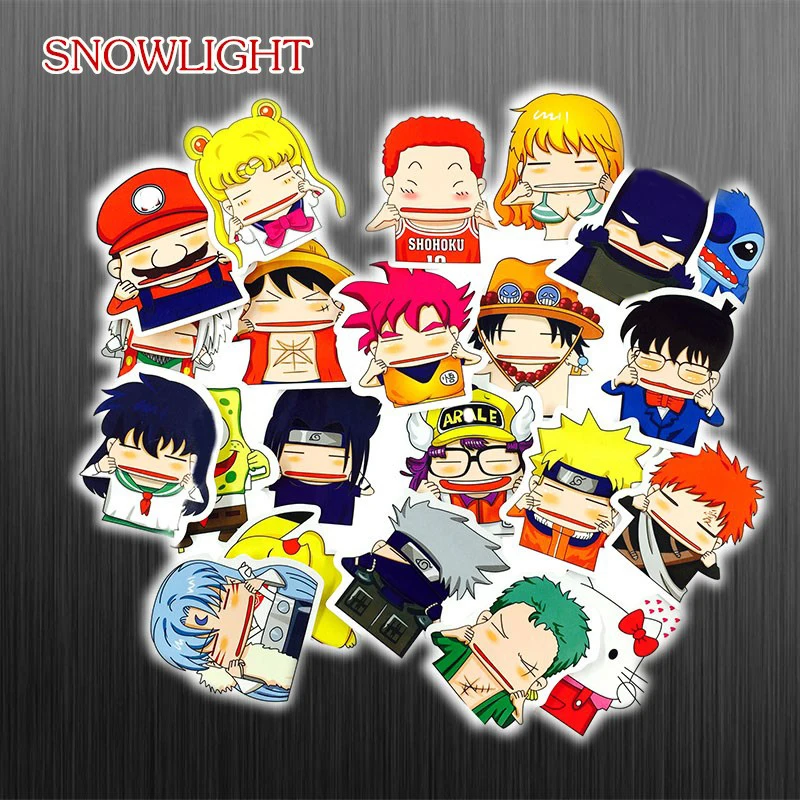22Pcs/Set Cartoon Character Q Version Cute Sticker For Laptop Fridge Bicycle Pvc Waterproof Decal Toy Sticker For Kids