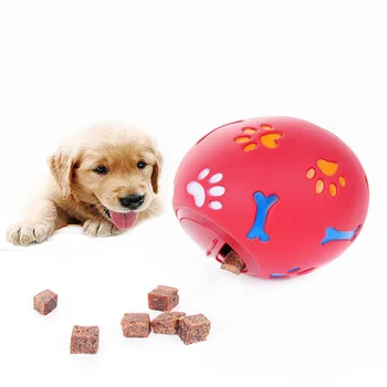 

Pet Dog Cat Rubber Food Feeder Ball Toy Teeth Cleaning Training Interactive Pet Puppy Cat Bite-Resistant Food Feeding Ball