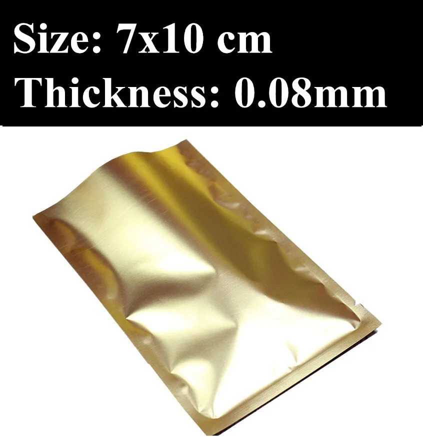 7x10 cm Gold Laminated Flat Pouch, Gold Foil Bag, 100pcs/lot Free