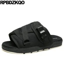 Дизайнерские черные шлепанцы известного бренда на плоской подошве размера плюс; 45; пляжные мужские сандалии из сетчатого материала; коллекция года; летняя Уличная обувь без застежки; повседневная обувь