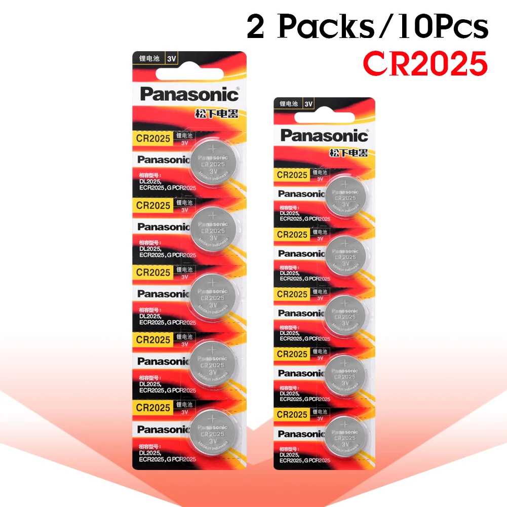 Panasonic 10 шт./лот cr 2025 Монета Батарея 3V литиевая батарея cr2025 аккумуляторы таблеточного типа для часы с калькулятором Вес весы