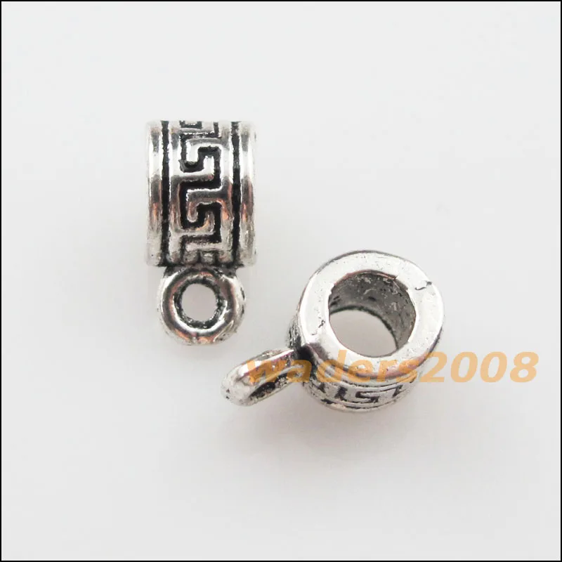 

20Pcs Tibetan Silver Tiny Charms European Bail Beads Fit Bracelet 6x10mm