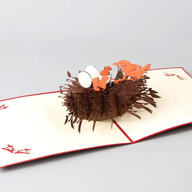  3D Laser Cut Handmade Love Nest Paper Invitation Greeting Cards PostCard Teachers' Day Mother's Day - 32792714392