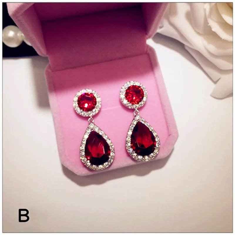 Серьги-капли для женщин, розовый красный рубин, драгоценный камень, S925 Стерлинговое Серебро, роскошная гипербола, темперамент, хорошее ювелирное изделие, свадебные серьги