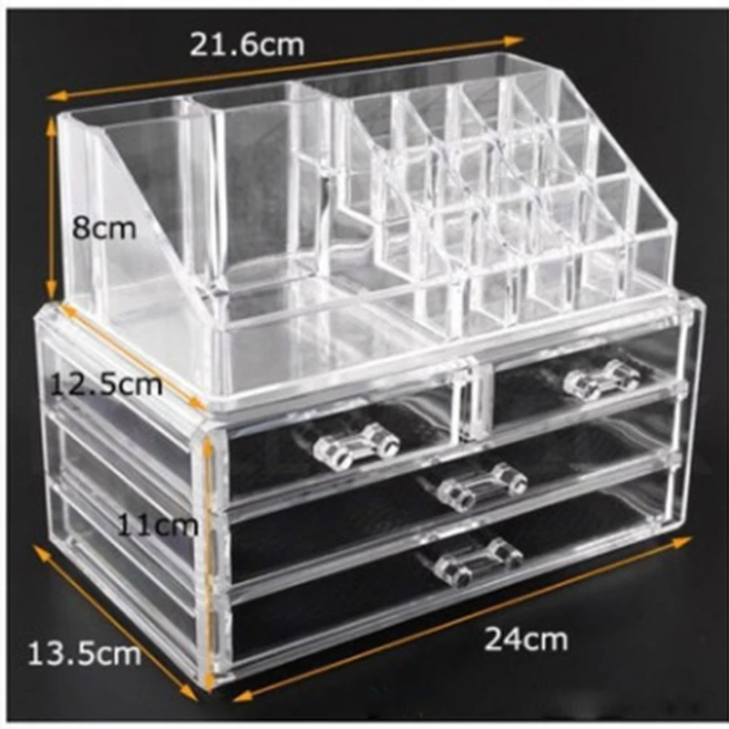 Акриловый прозрачный органайзер для макияжа, коробки для хранения косметики, органайзер для кистей, домашние ящики, ватные тампоны палочки, чехол для хранения