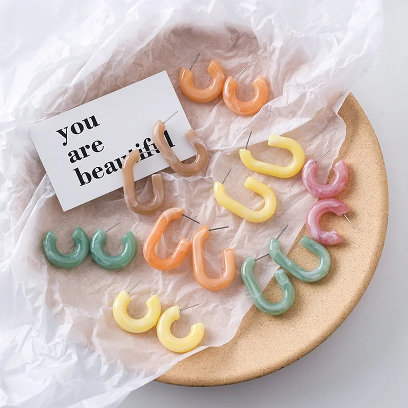 2019 корейские серьги кольца для женщин винтажная акриловая уксусная кислота