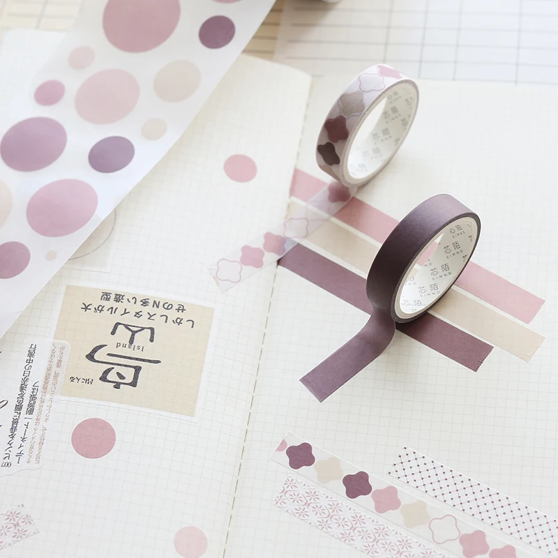 10 мм x 3 м 7 шт./компл. простая серия Washi лента природная фотография рисунок декор