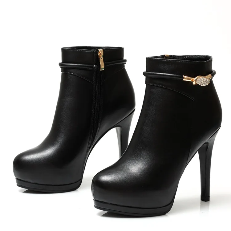 Женские ботильоны на платформе; кожаные туфли на шпильке; Прямая поставка; женские ботинки на высоком каблуке; черные пикантные женские вечерние ботинки; обувь на каблуке