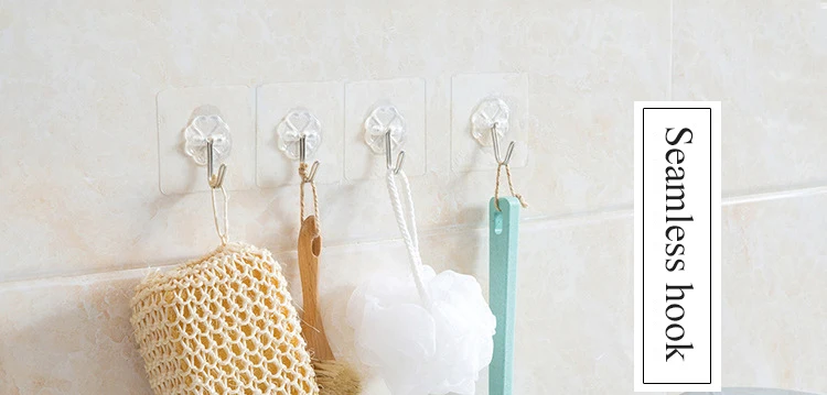 Luluhut 4 шт./лот крючки держатель для ключей настенная кухонная вешалка клейкий крючок ванная комната прозрачные настенные крючки маленький крючок после двери