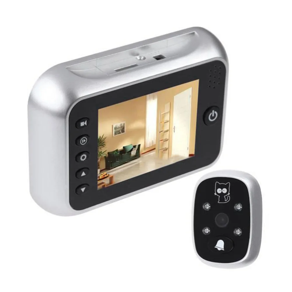 

3.5" LCD Screen Doorbell Viewer Digital IR Door Peephole Viewer Camera Door Eye Video record 120 Degrees Night vision HOT