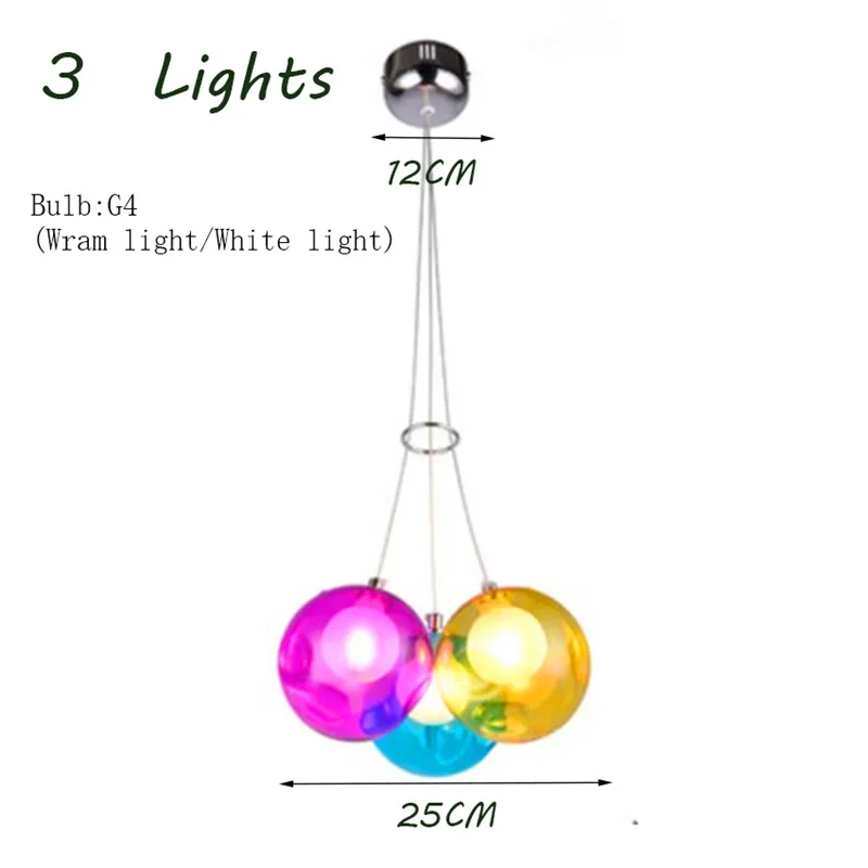 Современные светодиодные цветные Пузырьковые подвесные светильники в виде шаров, Подвесная лампа для спальни, люстра для детской комнаты, дизайнерская лампа для внутреннего освещения - Цвет абажура: 3 Lights