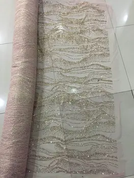 

New design jianxi-31407 african glued glitter lace fabric french tulle lace fabric For party dress