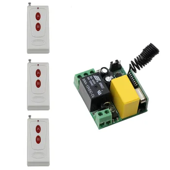 

AC 220V 1CH RF Relay Wireless Remote Control Switch System Receiver Transmitter 2 Buttons Remote Controller 315Mhz or 433.92mhz