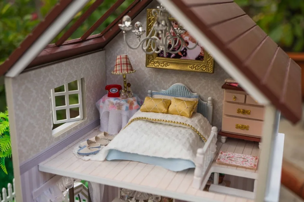 DIY деревянный дом Miniaturas с мебели DIY Миниатюрный Дом Кукольный домик игрушки для детей подарки на Рождество и день рождения