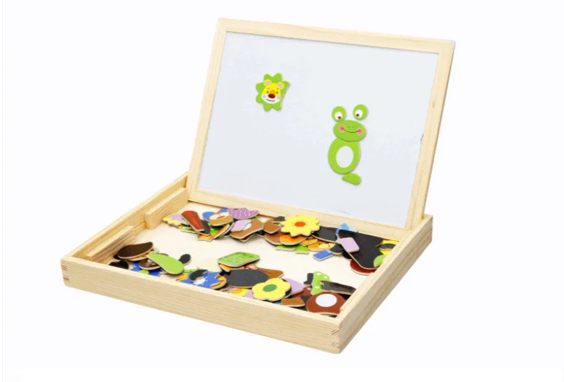 3 стиля, доска для рисования, магнитная доска, головоломка, двойной мольберт, детская деревянная игрушка, Обучающие Развивающие игрушки для детей, необычный подарок