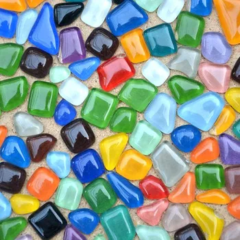 

Colored Glitter Irregular Mosaic 200g Flat Glass Beads DIY Glass Mosaic Tiles for Craft ,Flower Pot Aquarium Garden Ornaments