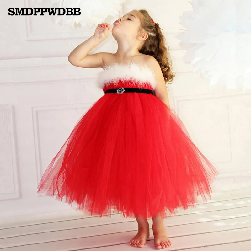 SMDPPWDBB Amazing Baby Girls Kids Christmas Party Dresses Red Paillette Dresses Xmas Gift Free