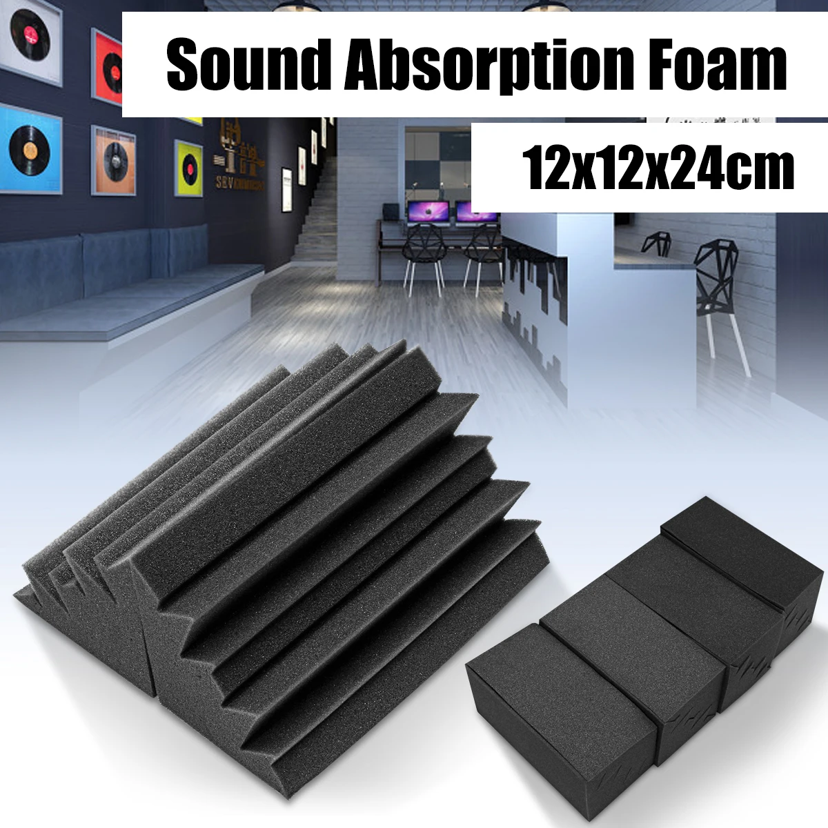 8Pcs 12x11x24cm Soundproof Foam Acoustic Foam Treatment Noise Sound ...