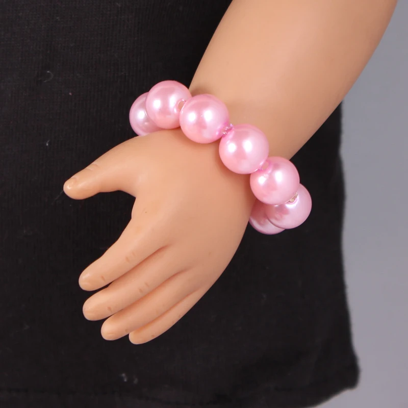 1 pcs Pink American Girl Doll Pearl Bracelets Fits Our Generation Doll 18 American Girl Doll
