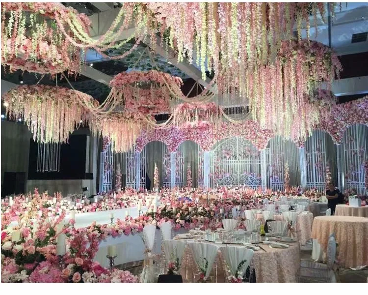 Upscale Artificial Silk Wisteria Flowers For DIY Wedding Arch Square Rattan Simulation Flowers Home Wall Hanging Decor Upscale Artificial Silk Wisteria Flowers For DIY Wedding Arch Square Rattan Simulation Flowers Home Wall Hanging Decor