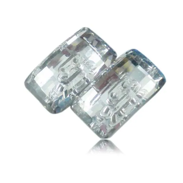 

free shipping 11*21mm 10pcs/lot white rectangle crystal button sewing accessories 2-holes button diy decorative button97