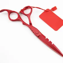 Новые профессиональные 5,5 дюймов 6 дюймов Япония 440C Стальные красные ножницы для стрижки волос Парикмахерские ножницы