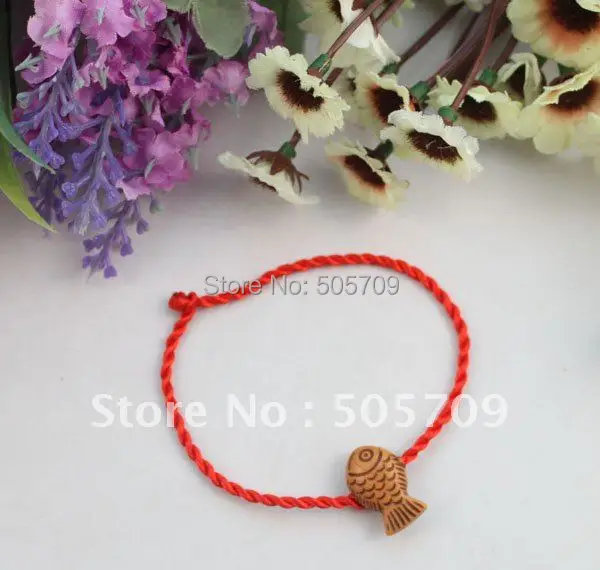 

48PCS Chinese Fish Red Lucky Bracelets Free Shipping #22118
