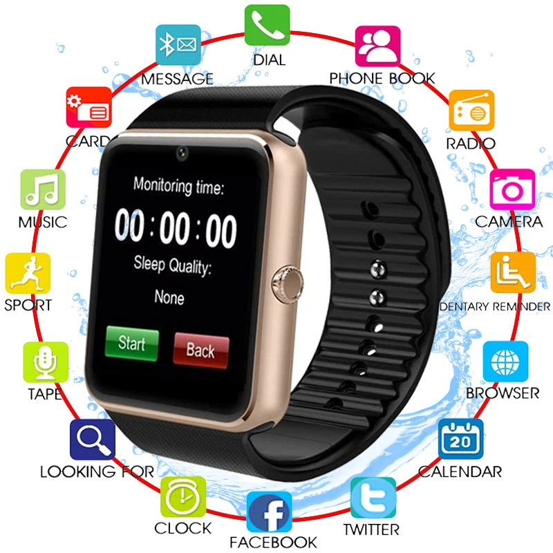 Новые умные часы GT08 для Apple Watch мужские и женские наручные на Android электронные