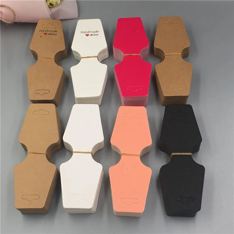 

100 шт. 12*4,5 см розовая красная/Розовая бумага, сделай сам, ожерелье, сложенная карта для браслета/кулона, аксессуары, витрина, Упаковочная карта