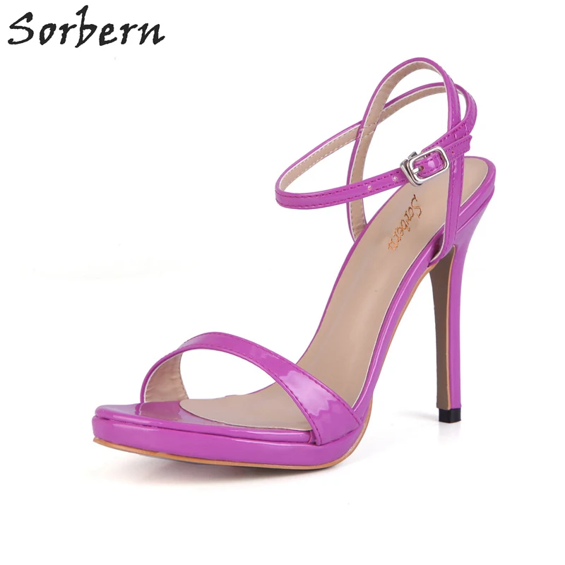 

Sorbern Flesh 2018 Sandals Ladies Shoes Ankle Strap Women Shoes Size 43 Sandals High Heels Platforms Summer Party Shoes