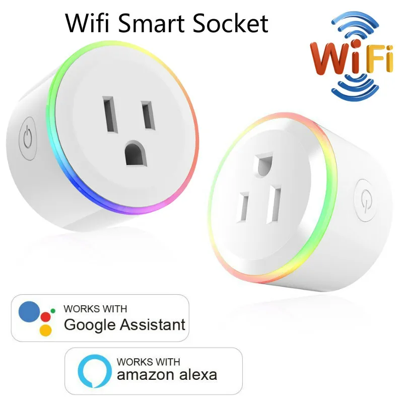 

Smart Charger for mini socket Plug WiFi Wireless Remote Socket Adaptor with Timer on and off Compatible with Alexa Google Home