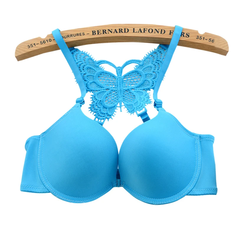 Illusory Women Fashion Underwear Lace Bralette Bras Adjustable Push Up Lingerie Butterfly Back Seamless Racerback Bra Girls Top | Женская