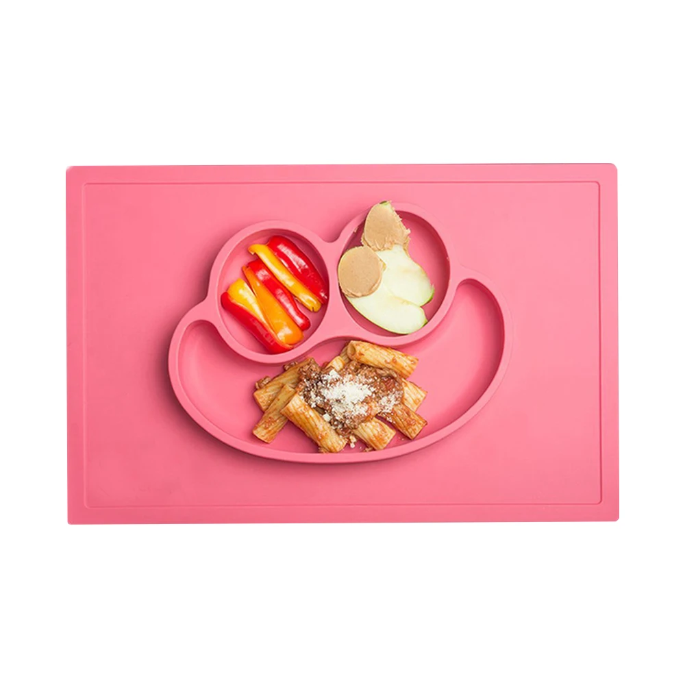 Buy 1pc Large size Silicone Fun Placemat & Plate Tray Self Suction Silicone