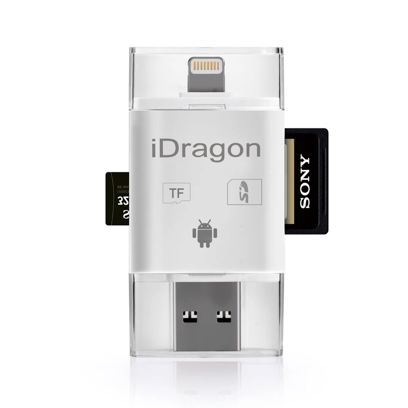 2 в 1 TF кард-ридер Micro SD кард-ридер OTG USB 2,0 Microsd кард-ридер для iphone/Android/Ipad