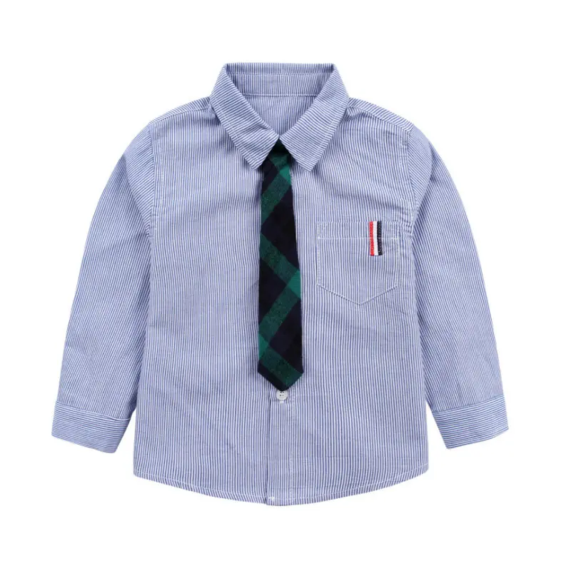 LCJMMO/детская хлопковая рубашка с длинными рукавами для мальчиков Новые весенне-осенние однотонные рубашки для маленьких мальчиков детская одежда 70-120 см