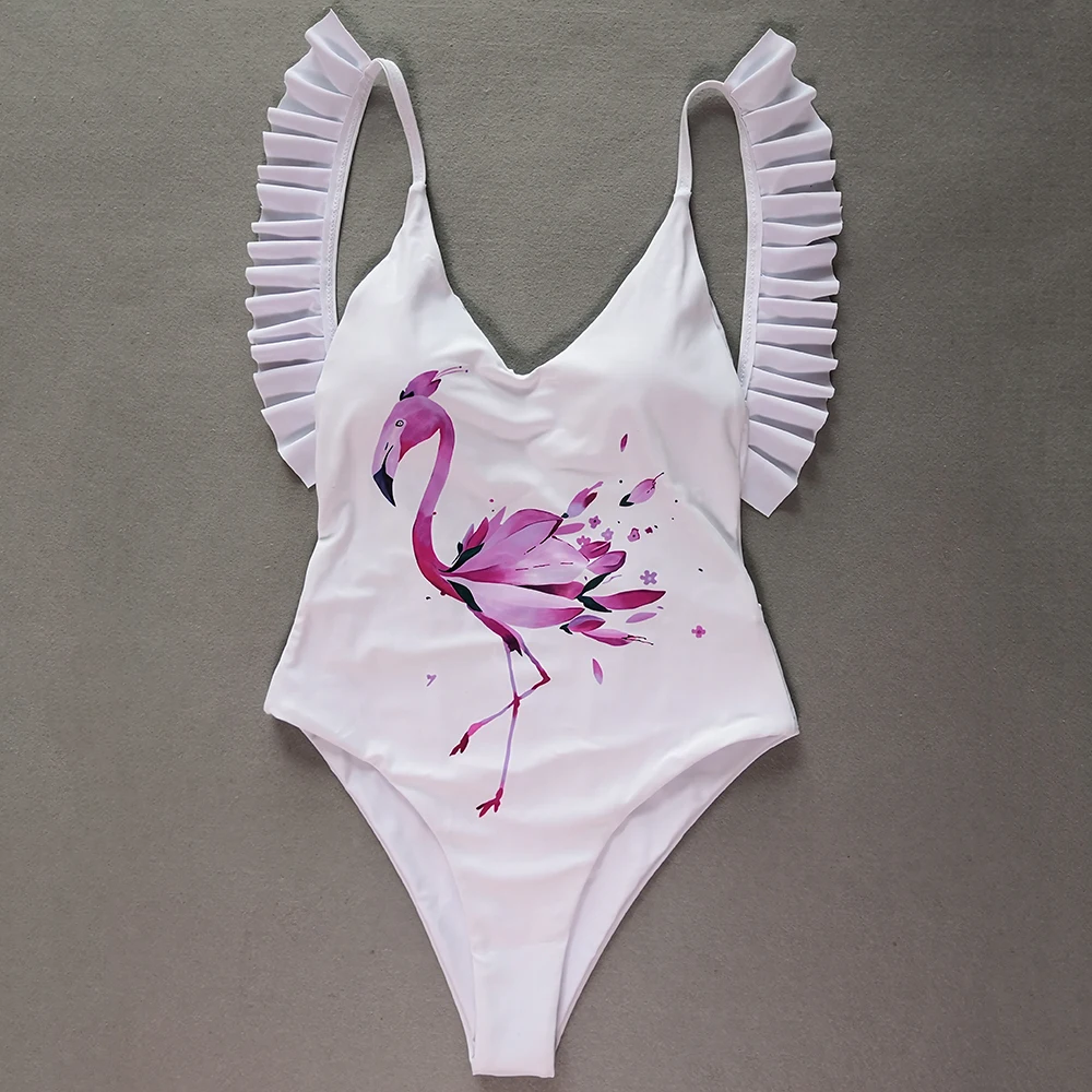 Imayio Фламинго Цельный купальник женские купальники с принтом цветов купальники с открытой спиной женский набор купальный костюм Пляжная одежда