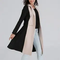 Модные женские куртки темперамент двухсторонняя теплая зимняя длинное пальто Горячая Повседневная #4F12