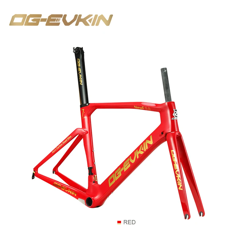 OG-EVKIN CF017 T1000 карбоновая рама для шоссейного велосипеда UD Глянцевая BB386 Di2 и механическая рама карбоновый дорожный велосипед 48 50 52 54 см - Цвет: Красный