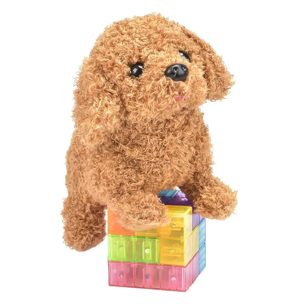 Skup Robot pies elektroniczny pies pluszowy szczeniak skok Wag ogon smycz Teddy zabawki spacer kora śmieszne zabawki na prezent urodzinowy dla dzieci