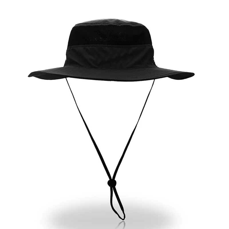 TACVASEN для мужчин Boonie шляпа летние солнцезащитные шапки тактические снайперские шляпы мужские военные Непальские быстросохнущие шапки Аксессуары для охоты TD-GZQF-001 - Цвет: Black