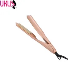 Big Sale 2018 New fashion iron gold plated 2 in 1 hair straightening and curling iron