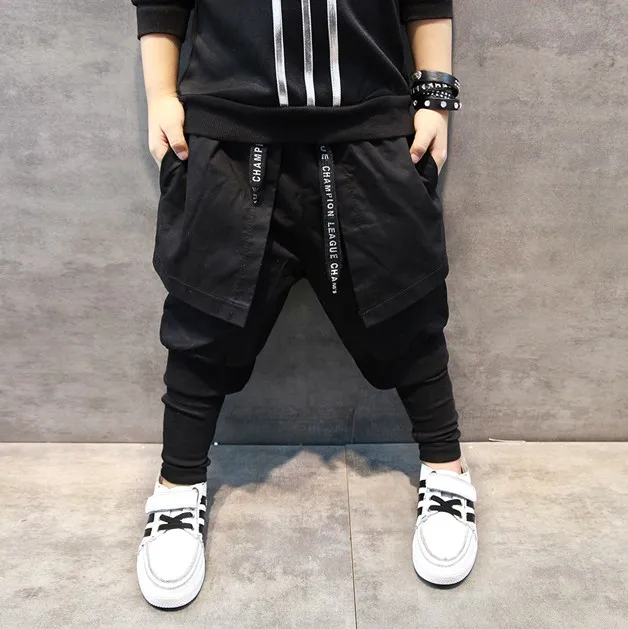 

Kids harem Hip hop Dance False Third pantskirt Casual Black slim Pencil Trousers Spring Autumn Child Skinny PP Pants
