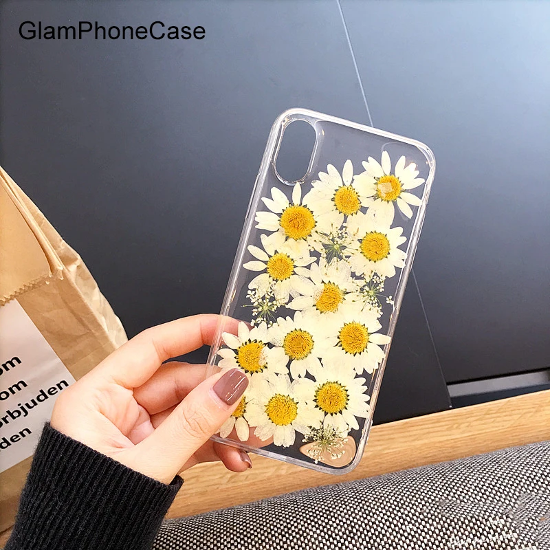 

GlamPhoneCase Transparent Small Daisy Phone Cases Cover For Iphone 6 6S 7 8 Plus XS Max XR X Soft TPU Ultra-thin Simple Cover