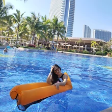 Inflatable Floating Lounger Portable Pool Float Bed Swimming Pool Sea Inflating Recliner mattress inflatable Mat
