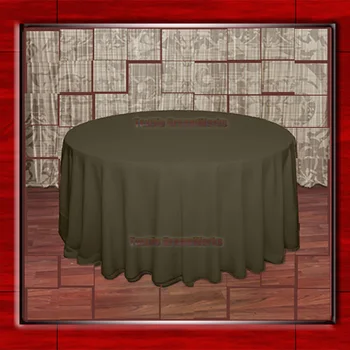 

Hot Sale 132" R Canteen Round Table Cloth Polyester Plain Table Cover for Wedding Events &Party Decoration