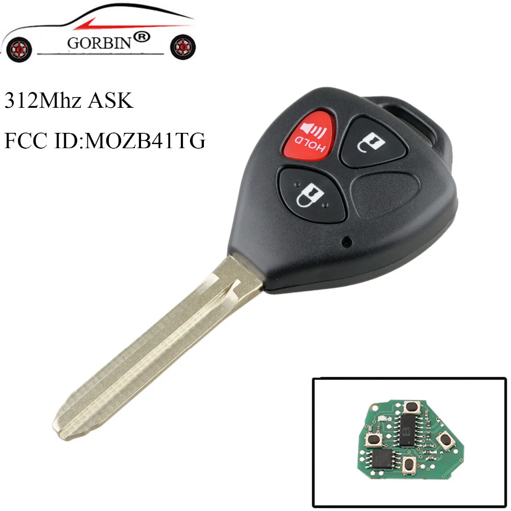 

GORBIN 3Buttons Remote Car key 4D67/G Chip optional For Toyota Scion Yaris 2005 2006 2007 2008 2009 2010 For MOZB41TG No Mark