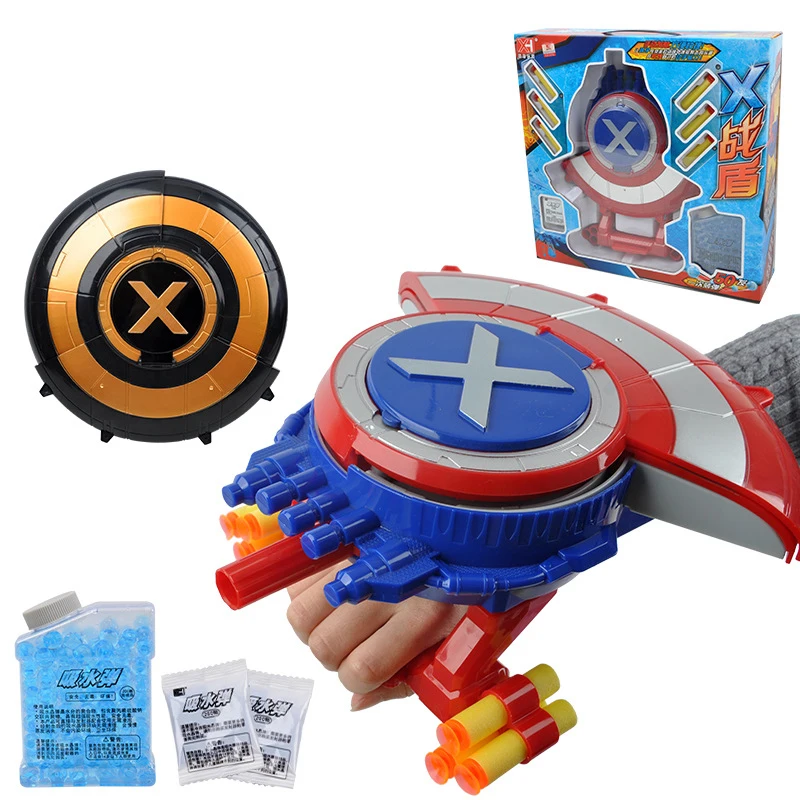 Super Heros Captain America Shield Gun Orbeez Soft Bullet Launcher Toy Mega Beads Weapons