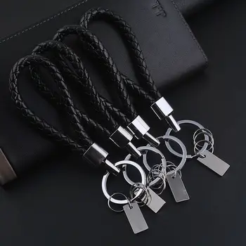 

New 1Pcs Men Handmade Leather Key Chain Ring Keyfob Car Keyring Gift Top Quality Keychain Ornament Accessories