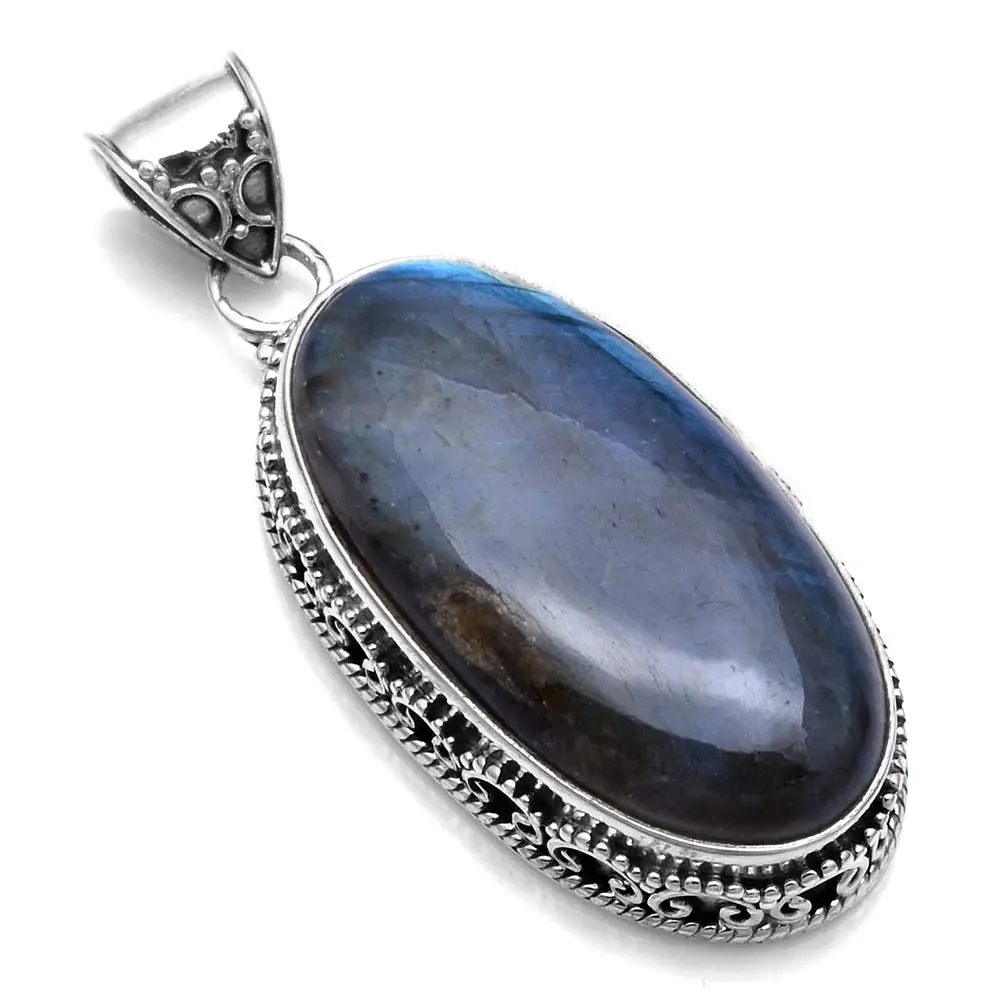 

Genuine Labradorite Pendant 925 Sterling Silver, 47.8 mm, 2SP0423