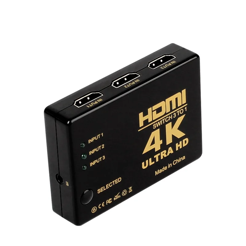 Larryjoe HDMI коммутатор 3 порта 4 к* 2 к коммутатор сплиттер коробка Ultra HD для DVD HDTV Xbox PS3 PS4 - Цвет: Bundle 1